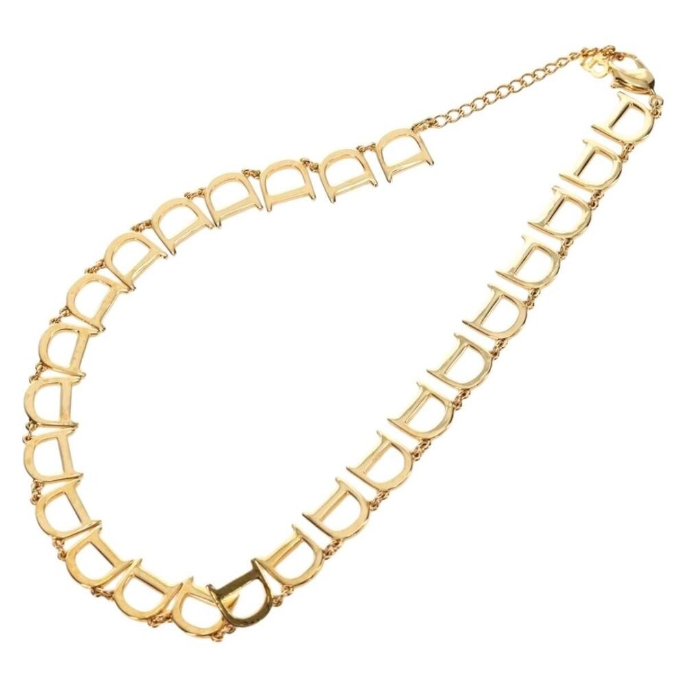 Dior Logo Metal Necklace Gold